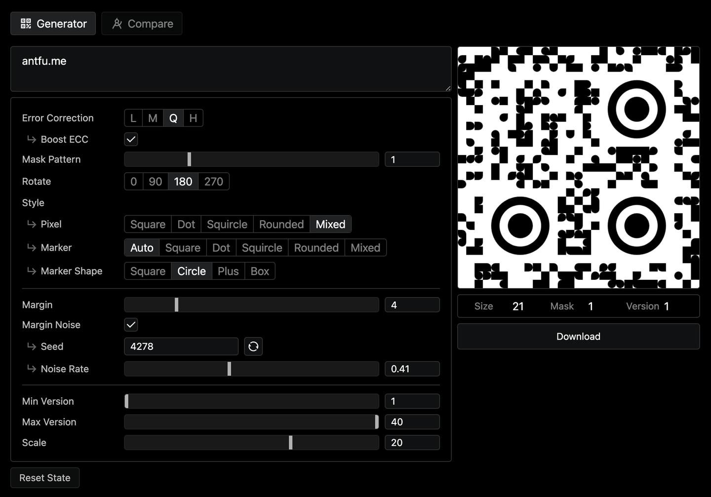 QR Code Generator with Custom Styles
